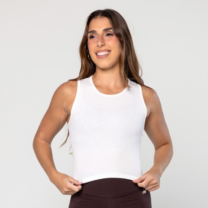 Cropped Canelado Pérola
