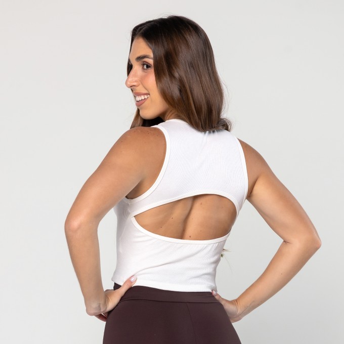 Cropped Canelado Pérola