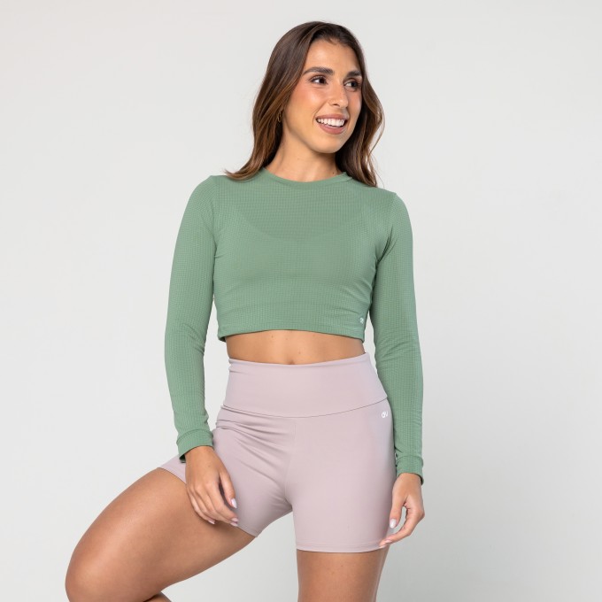 Cropped Air Manga Longa Alecrim